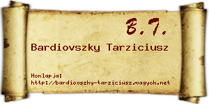 Bardiovszky Tarziciusz névjegykártya